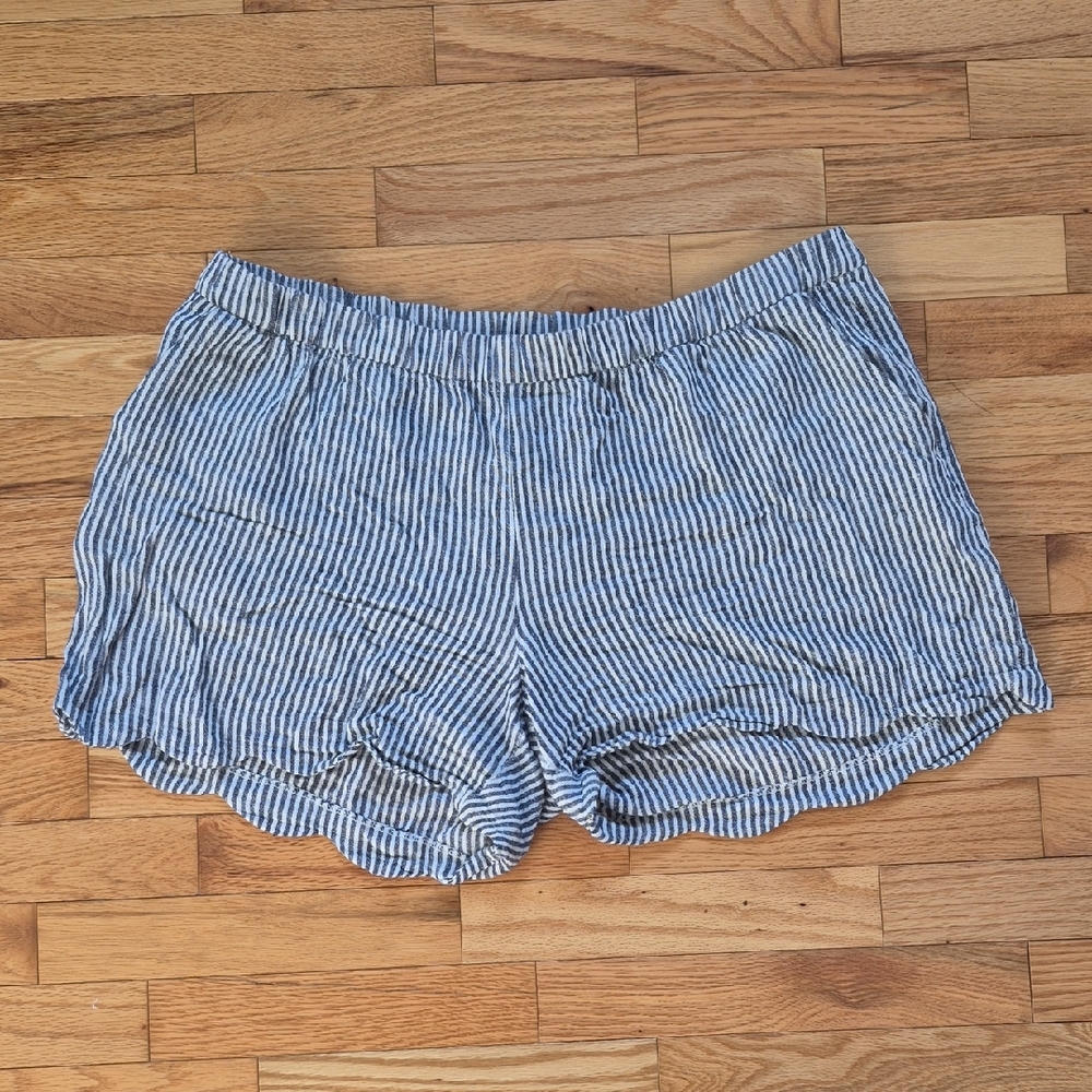 Old Navy Blue and White Striped High Waist Shorts